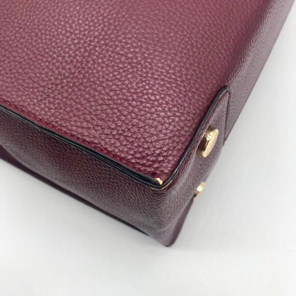 Michael Kors Burgundy Leather Mercer Convertible Satchel Bag - Picture 6 of 11